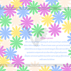 Invitation card with abstract cute flowers - vector clipart