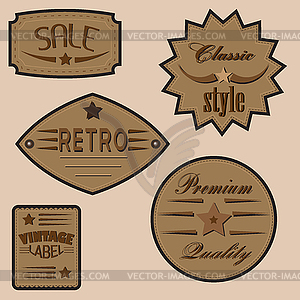 Set of vintage design labels and badges - vector clip art