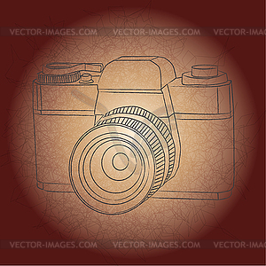 Vintage photo camera - vector image