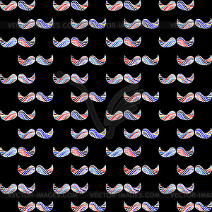 Mustache seamless pattern - vector clipart