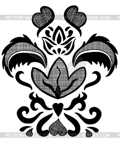 Black lace element - vector clipart