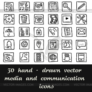 Hand-drawn icons - royalty-free vector image