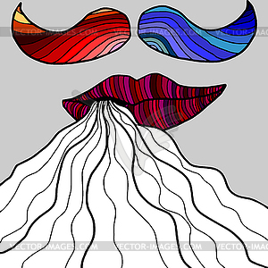 Lips and mustaches - vector clipart