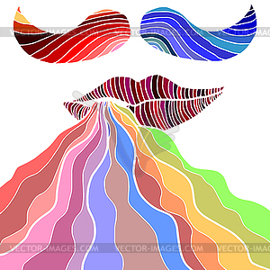 Lips and mustaches - vector image