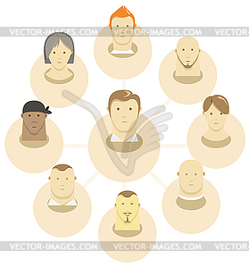 Modern people communication abstract scheme - vector clipart