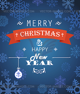 Merry Christmas decorative invitation card - vector clipart