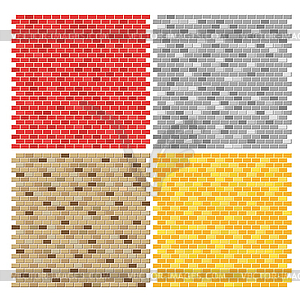 Color brick wall textures collection - vector clip art