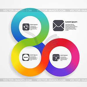 Circle infographic web template of color stripe - vector image