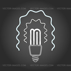 Lighting energy save lamp on dark background - vector clipart