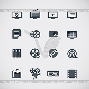 Cinema web silhouettes collection - stock vector clipart