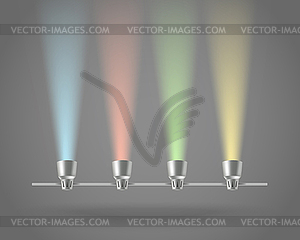 Photorealistic color lamps - vector clip art