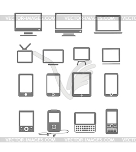 Абстрактные стиль современных и классических мобильных гаджетов - изображение в векторном виде