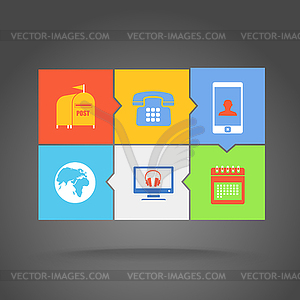 Web color tile interface template - vector image