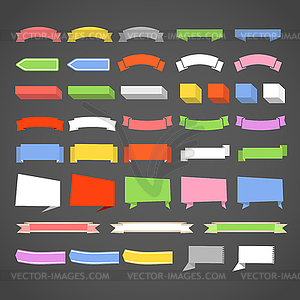 Speech clouds ribbons and banners collection - vector clipart