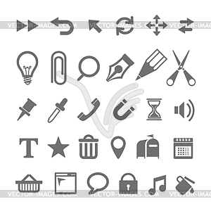 Web interface tools signs - royalty-free vector clipart