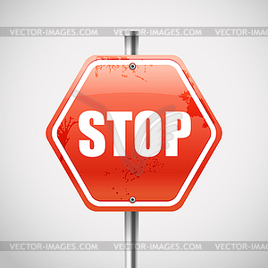 Stop road sign - vector clipart