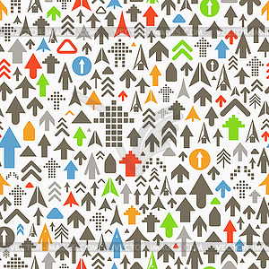 Seamless background of different color arrows - vector clip art