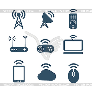 Wireless equipment icons collection - vector clip art