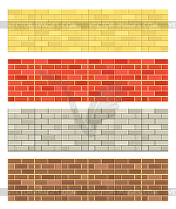 Different color brick textures collection - vector image