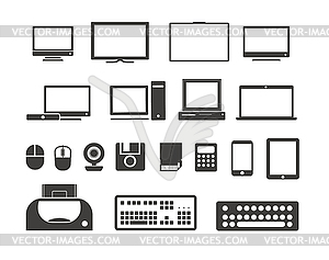 Electronuic оборудования коллекция икон - векторизованное изображение