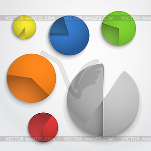 Color pie-chart diagram collection - vector image