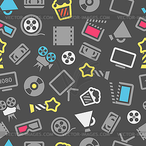 Cinema web silhouettes seamless pattern - vector image