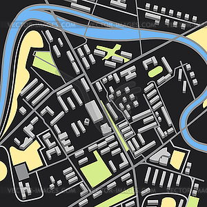 Abstract city map - vector clipart