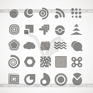 Collection of abstract grey silhouettes - vector clip art