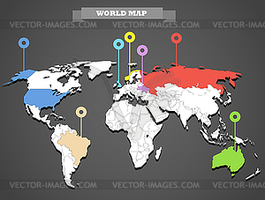 World map infographic template - royalty-free vector clipart