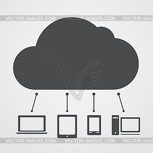 Cloud technology abstract scheme - vector image