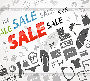 Time to shopping. Sale icons - vector clipart / vector image