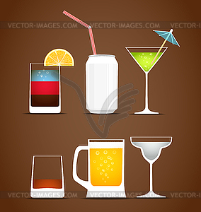 Beverages collection - vector clip art