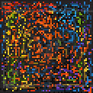 Абстрактный фон из цветных элементов мозаики - рисунок в векторном формате