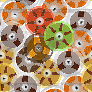 Vintage analogue music recordable babin. Seamless - vector clipart