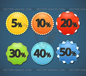 Different sale paper stickers collection - vector image