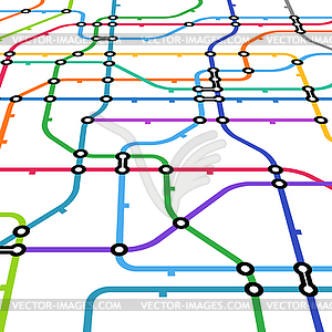 Abstract color metro scheme in perspective - vector image