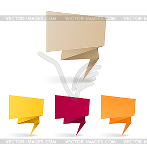 Colorful polygonal origami banners. Place your - vector clipart