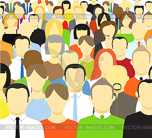 Crowd of abstract people - vector clip art