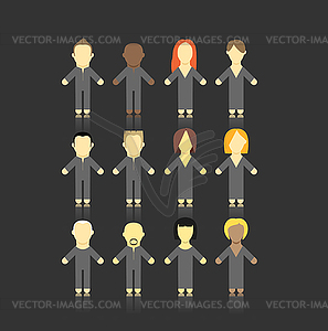 Set of men and women abstract figures - vector clipart