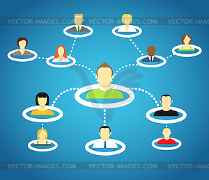 Abstract Scheme of social network - vector image