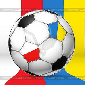 Classic Football ball with Poland and Ukrain - vector image