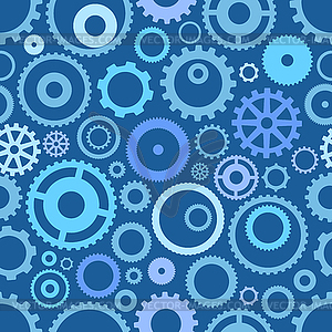 Seamless pattern or different gear wheels - color vector clipart