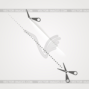 Ножницы шаблон - векторное изображение EPS