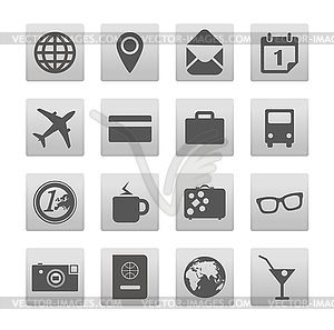 Vacation buttons collection - vector clipart