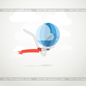 Flying ballon with banner - royalty-free vector image