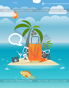 Summer seaside vacation - vector clipart