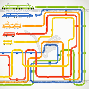 Абстрактные городского транспорта цветовую схему - иллюстрация в векторном формате