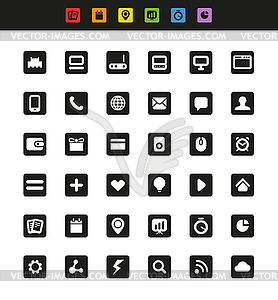 Simple web navigation pictograms collection - color vector clipart