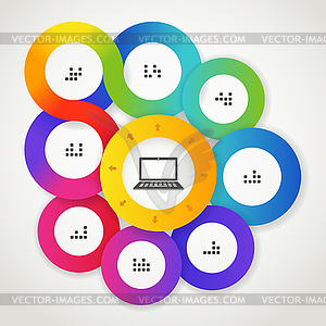 Color circle web interface template - vector image