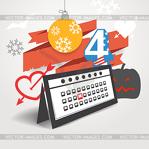 Different holidays of year - vector clip art